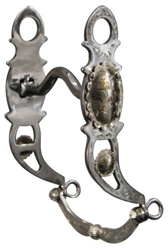 Full Cheek Bits collection image featuring #25153: Showman™ stainless steel pony bit with fully engraved silver and conchos on 6