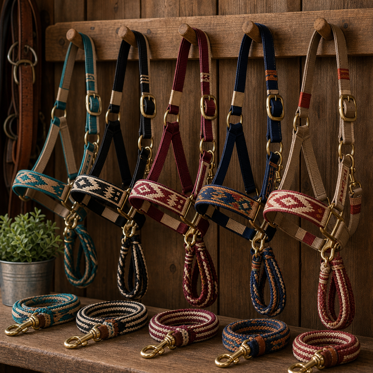 Mule Tape Halters collection cover with woven western horse halters