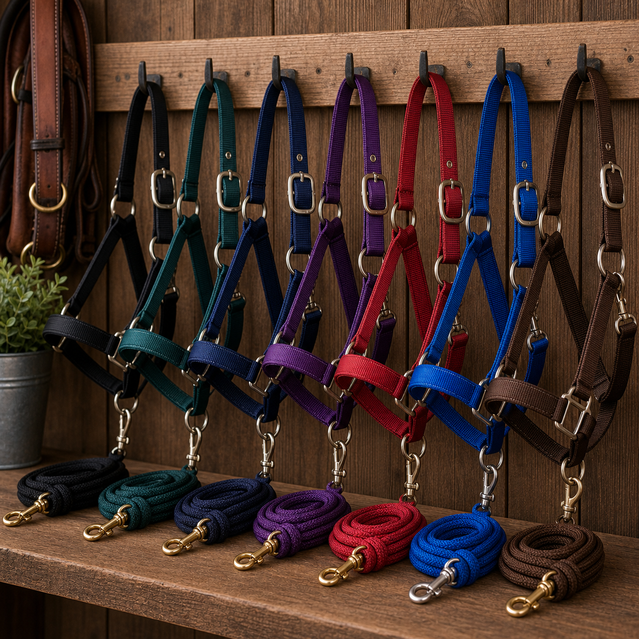 Nylon and Synthetic Horse Halters collection cover with everyday barn halters