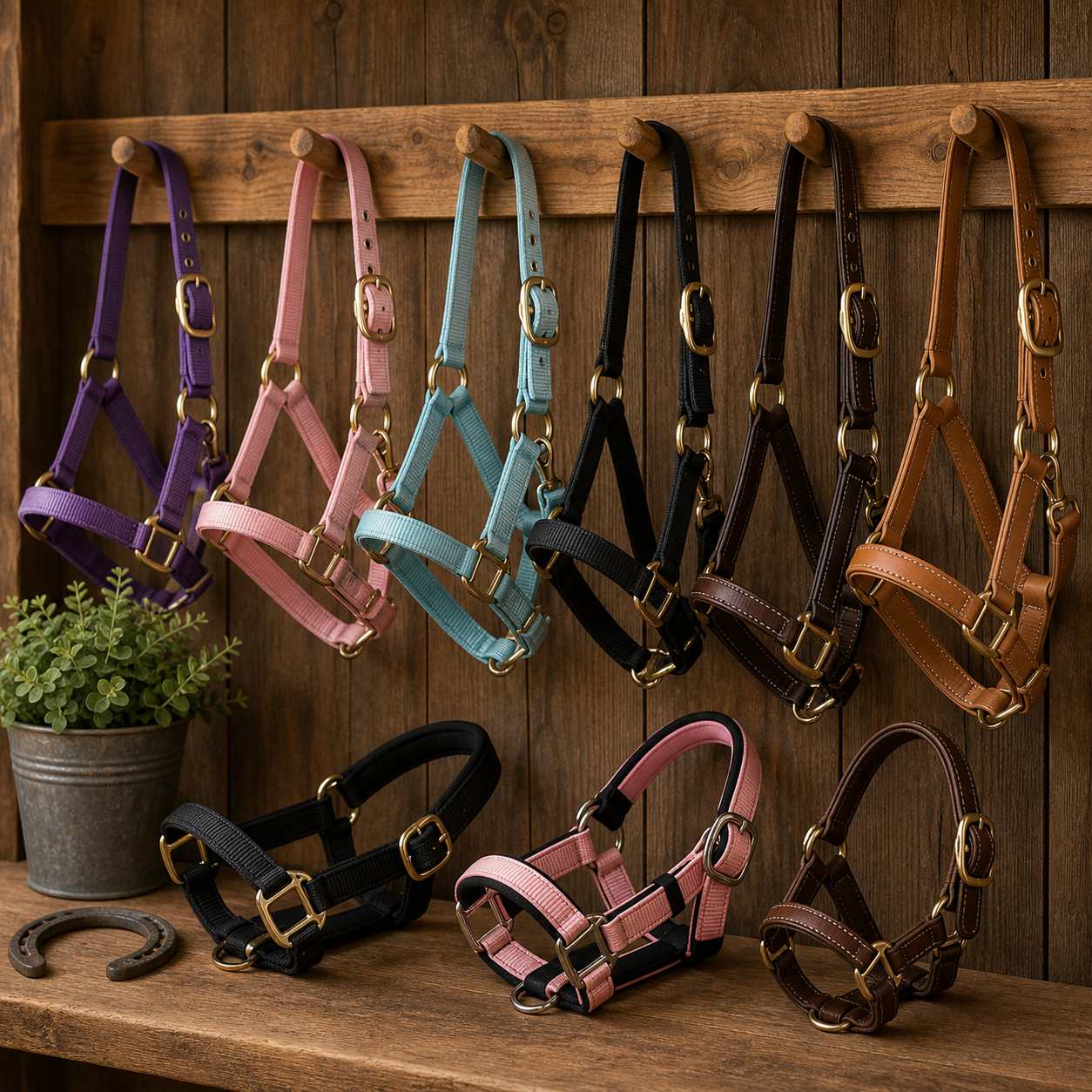 Pony and Mini Horse Halters collection cover with small western halters