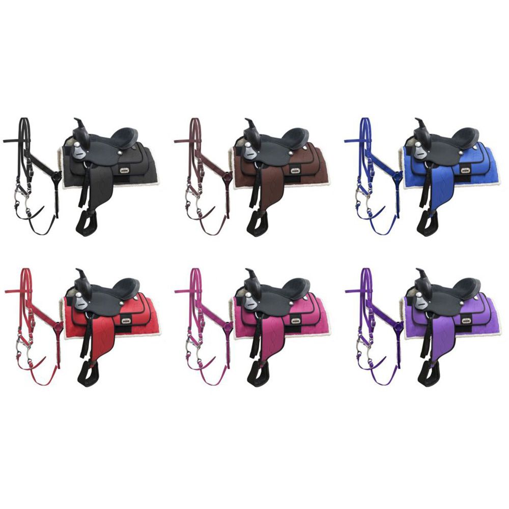 Synthetic Saddles collection image featuring 16 Inch Cordura Saddle Package by Popular Equestrian Brands