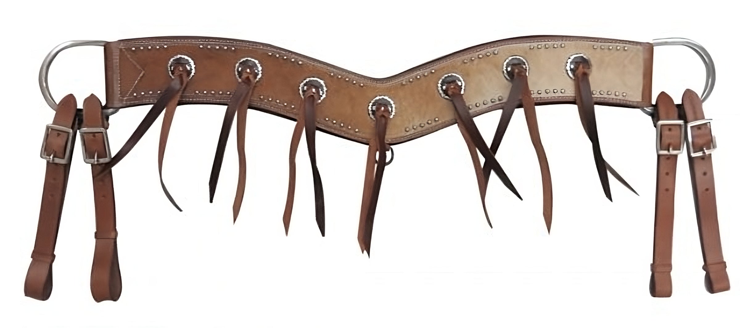 13587: Showman ® Hair-on cowhide tripping collar Breast Collar Showman