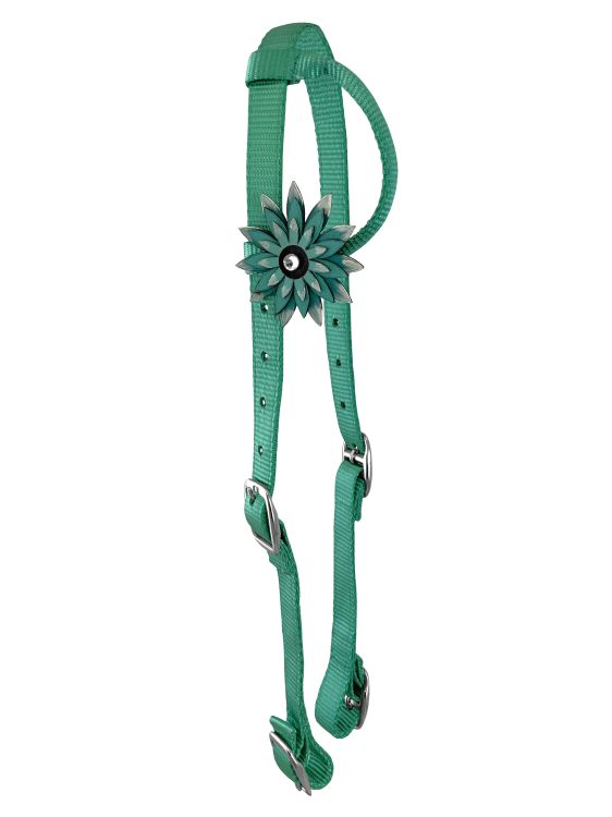 Showman Colorful Nylon One Ear Headstall with 3D Flower Accent