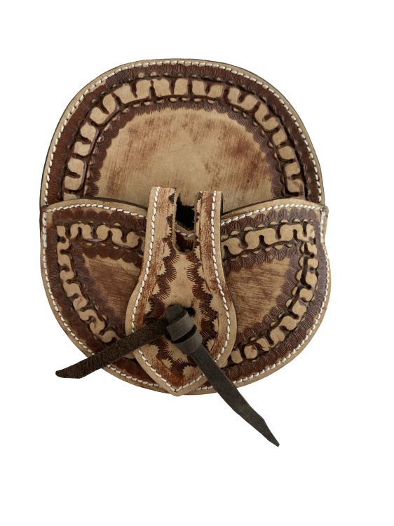 Showman Pocket Style Tooled Leather Cinch Buckle Guard