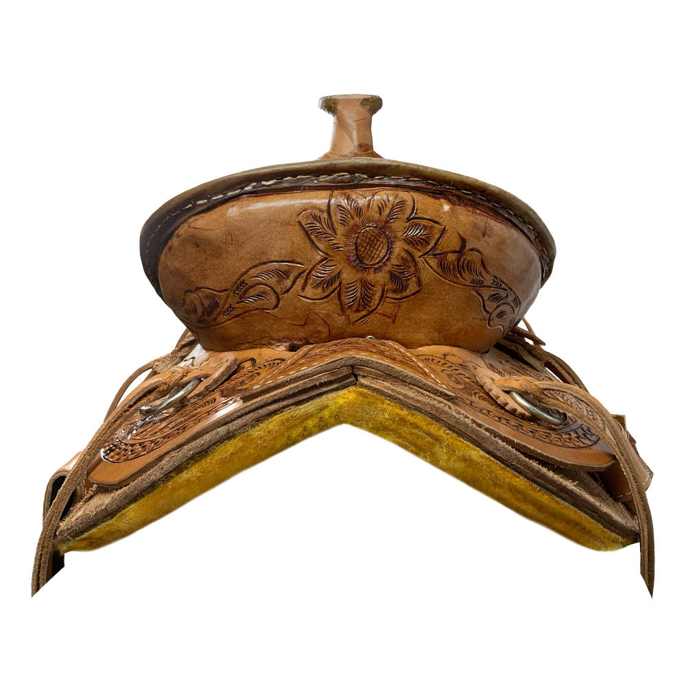 Buffalo Saddlery Hard Seat High Back Ranch Roper Style Saddle - 10 Inch
