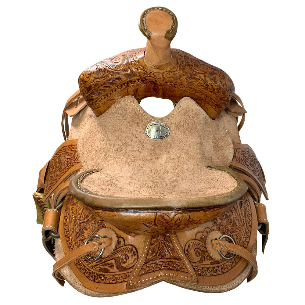 Buffalo Saddlery Hard Seat High Back Ranch Roper Style Saddle - 10 Inch