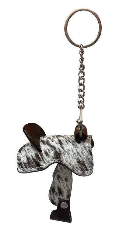 Hair on Cowhide Saddle Keychain
