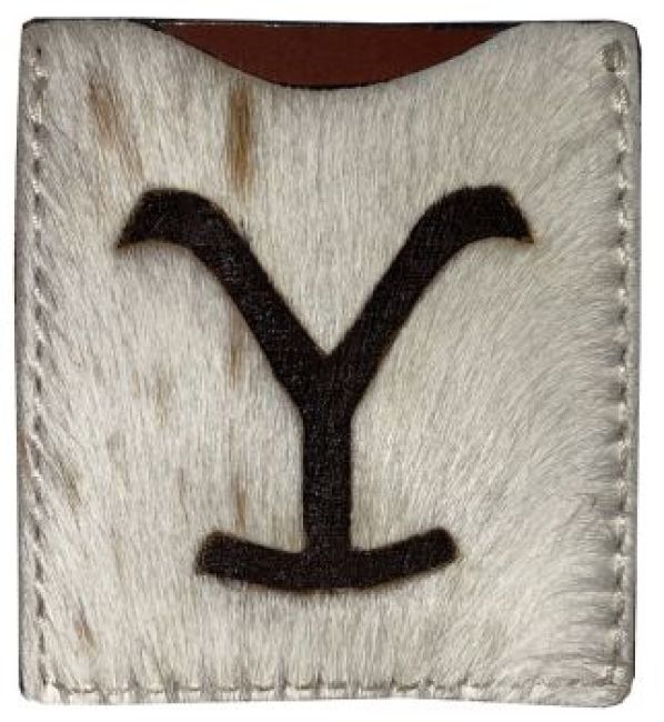 Y Brand' Hair on Cowhide Stick-On Cell Phone Card Wallet