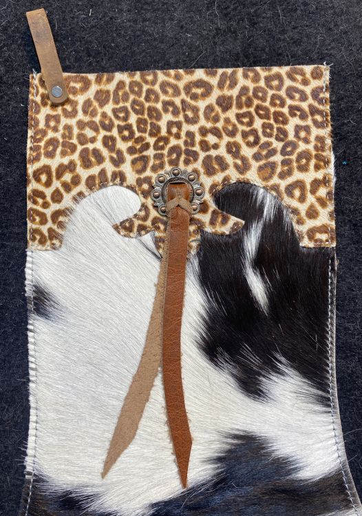 Showman Black and White Cowhide Christmas Stocking – Cheetah Cuff