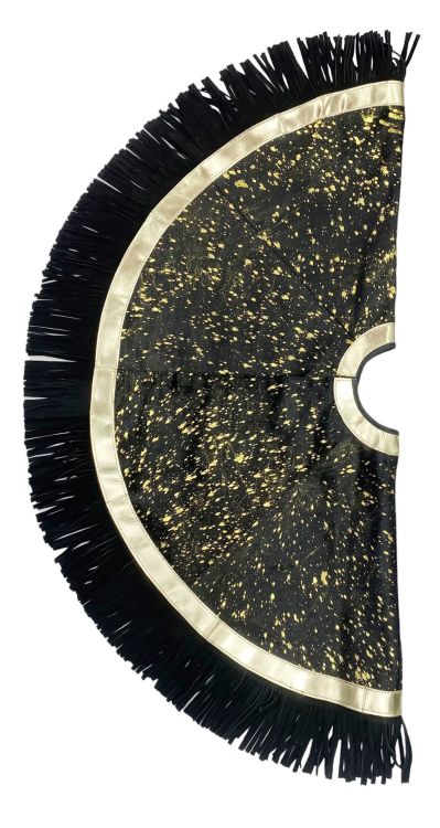 Showman Cowhide Leather Christmas Tree Skirt - Gold Acid Wash