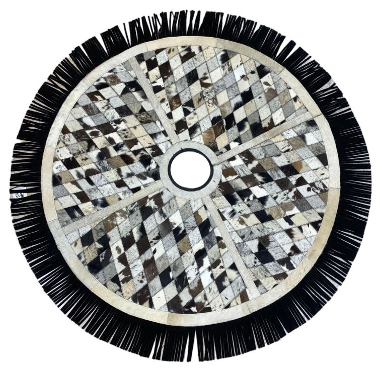 Showman Cowhide Leather Christmas Tree Skirt - Diamond