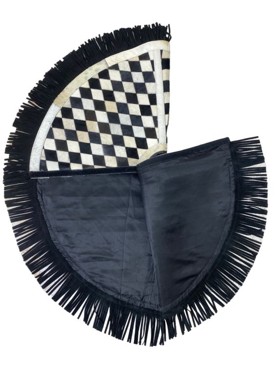 Showman Cowhide Leather Christmas Tree Skirt - Diamond