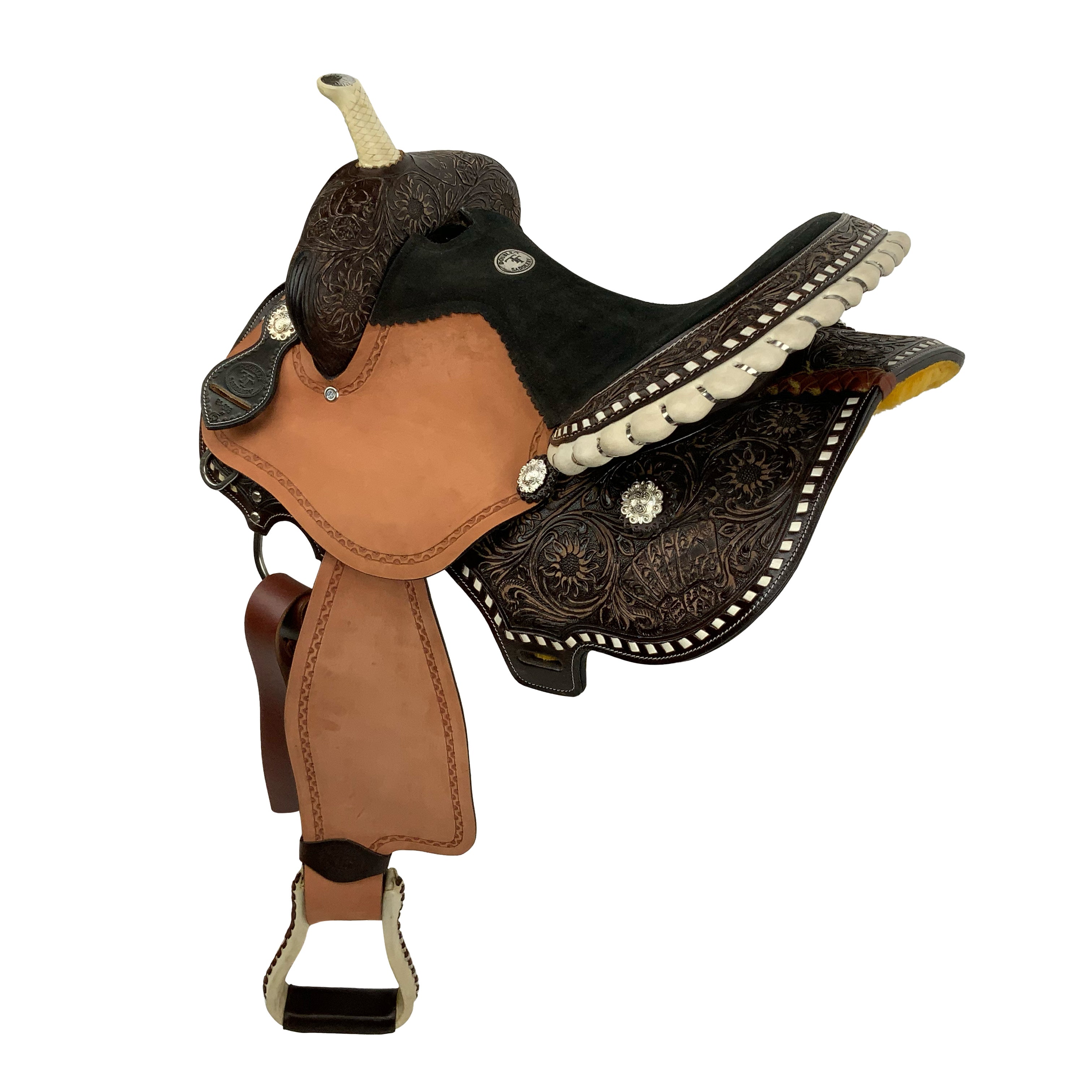 Double T Jackpot Barrel Style Saddle - 15 Inch
