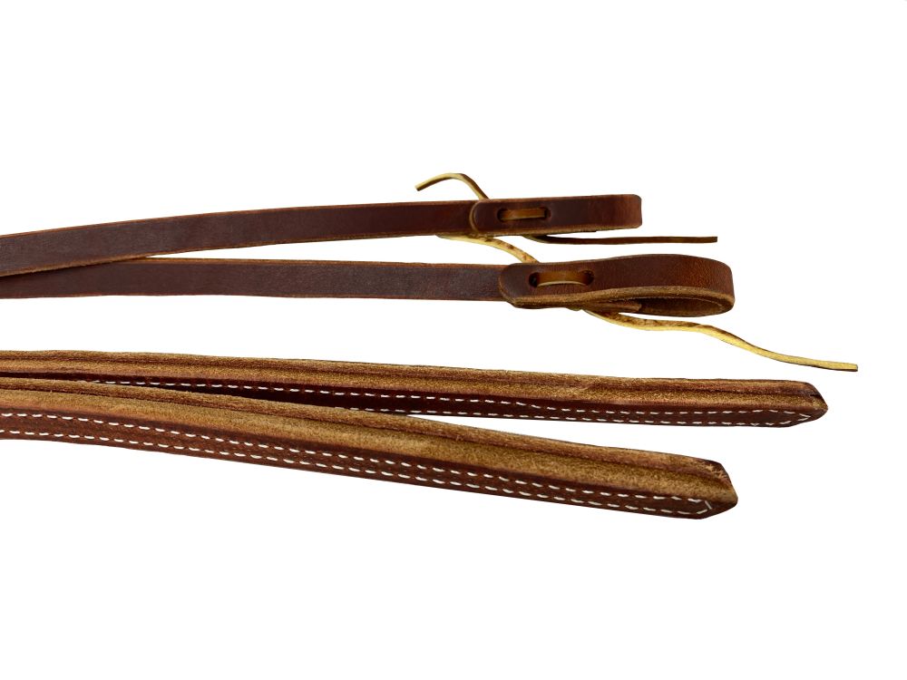 8' X 5/8" Double Stitched Harness Leather Weighted Split Reins