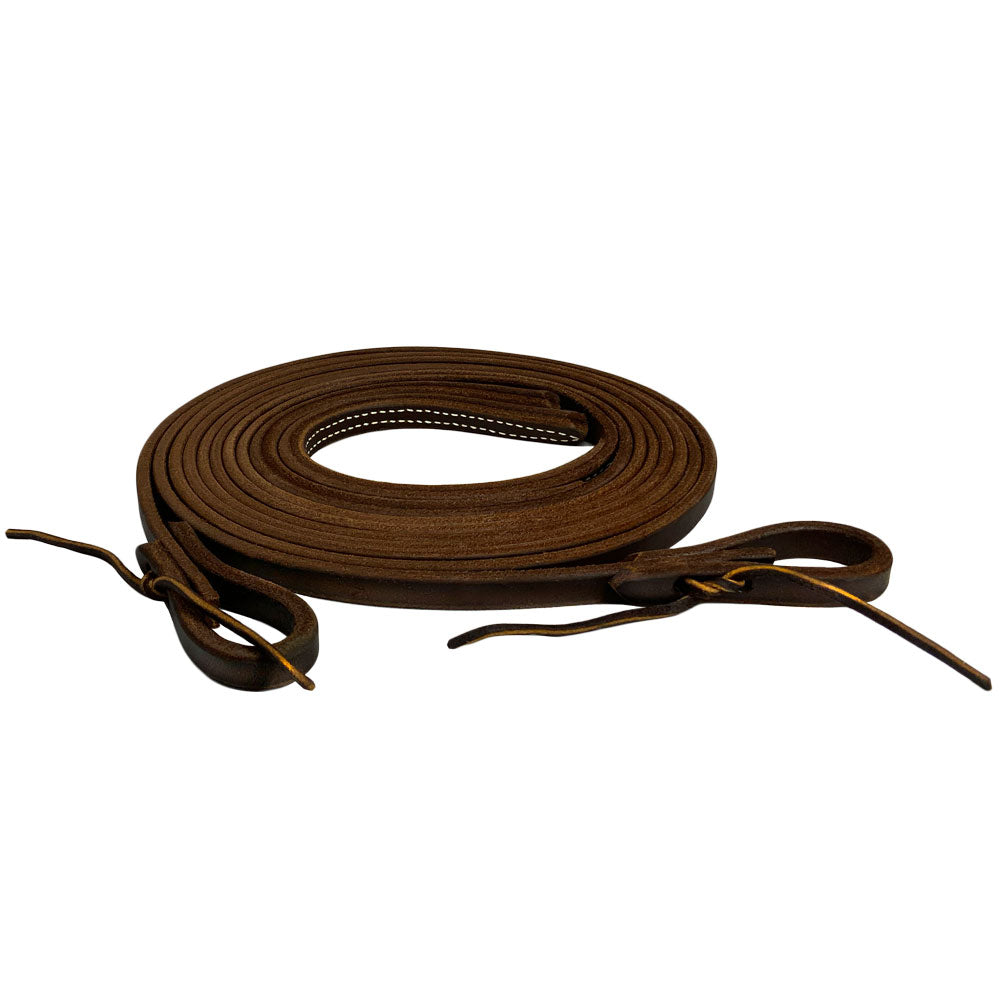 8' x 1/2" Oiled Harness Leather Split Reins with Weighted Ends
