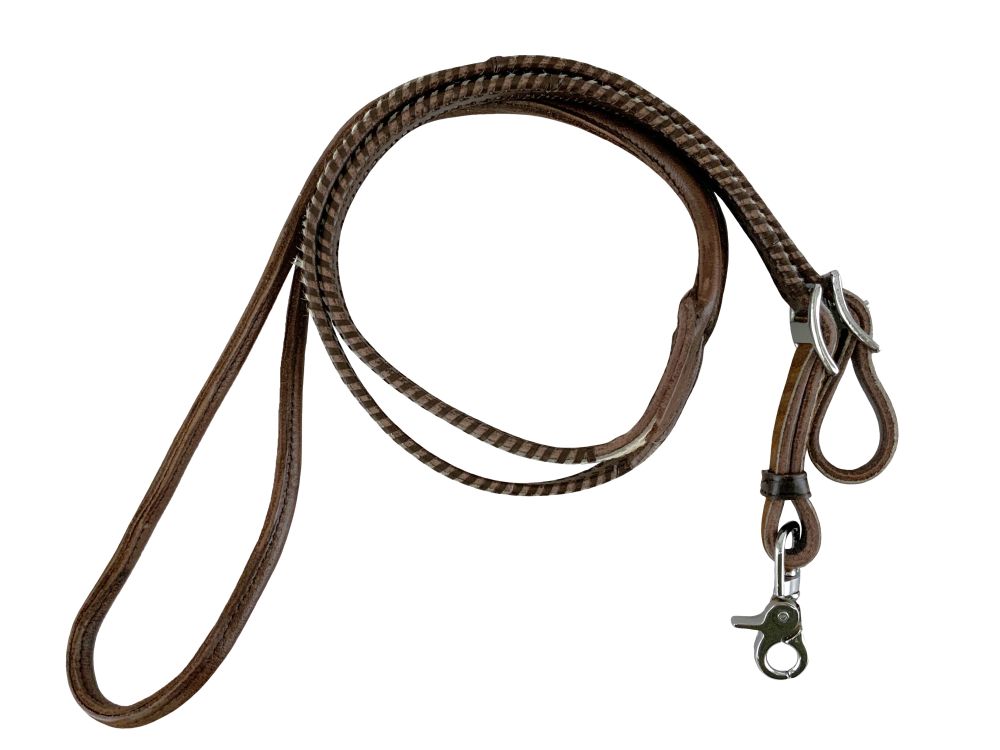 Showman Cowhide Whip Stitch Roping Reins
