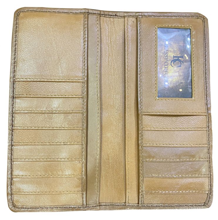 Light Brown Men's Leather Wallet with hair on cowhide