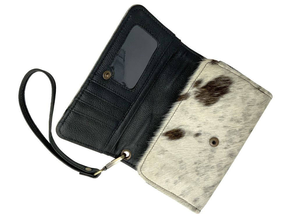 Klassy Cowgirl Hair on Cowhide Clutch Phone Wallet