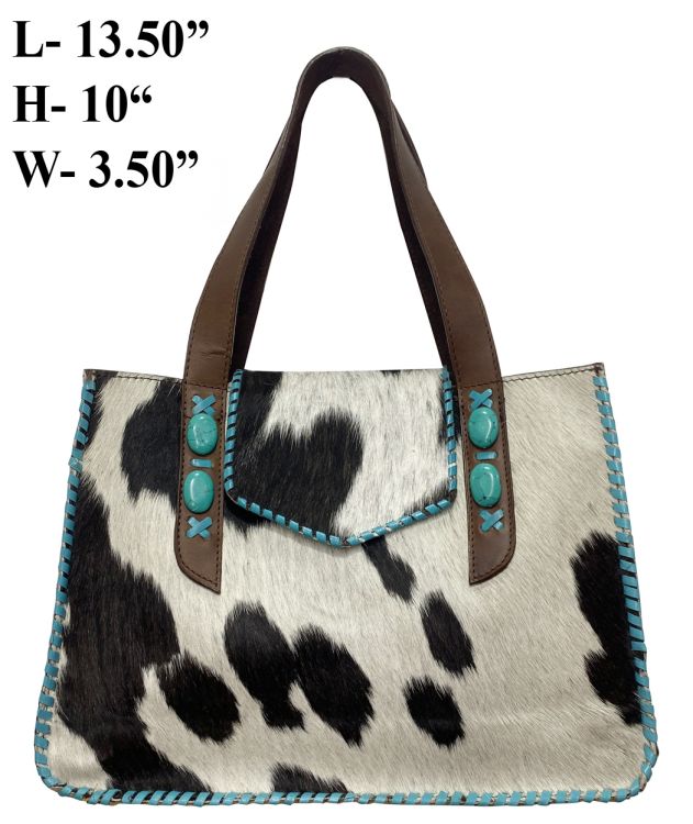 Klassy Cowgirl Hair on Cowhide Leather Conceal Carry Handbag