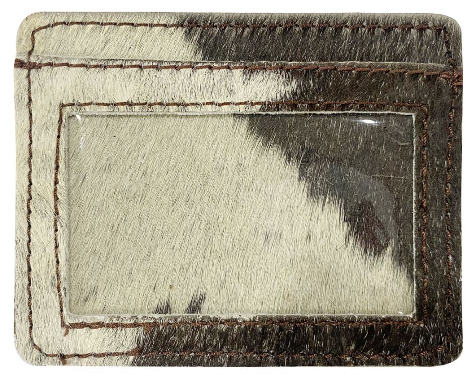 Tri-Colored Hair on Cowhide Slim Card Wallet