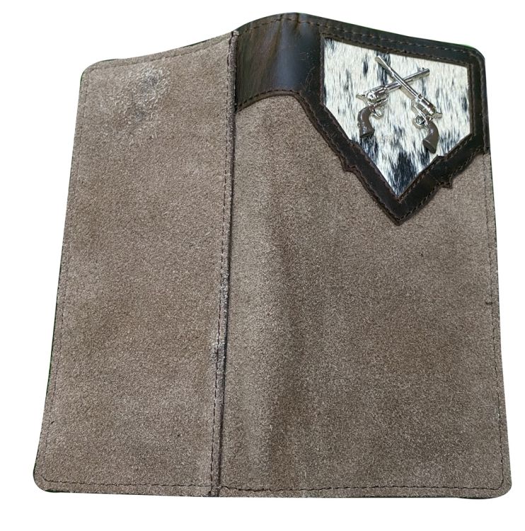 Light Brown Rough Out Leather Hair on Cowhide Bi-fold Wallet