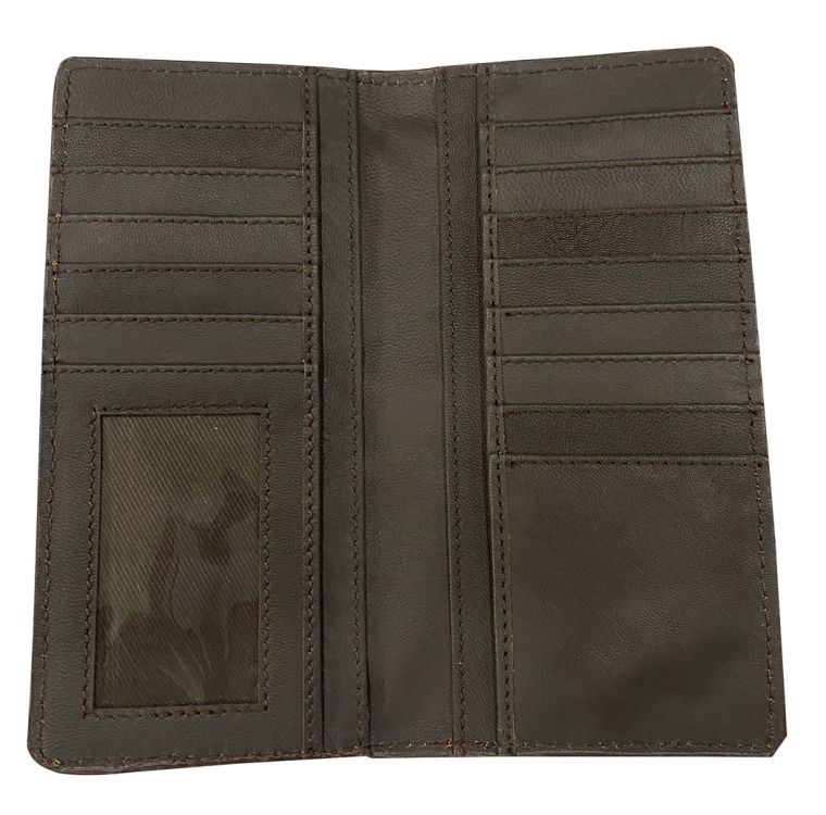 Light Brown Rough Out Leather Hair on Cowhide Bi-fold Wallet