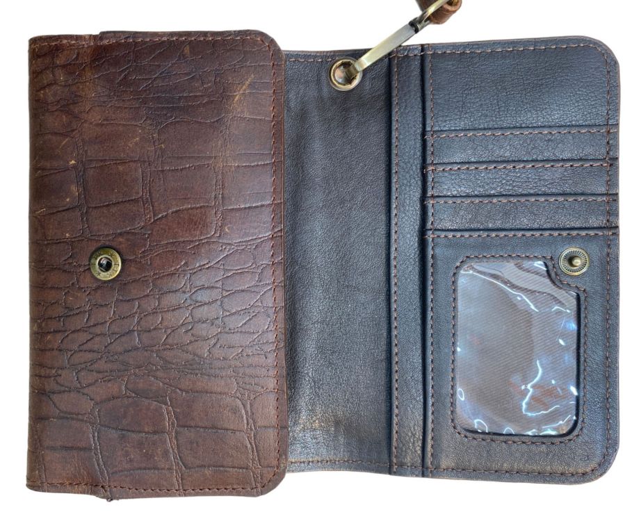 Klassy Cowgirl Leather Clutch Phone Wallet - Alligator with Cowhide Crosses