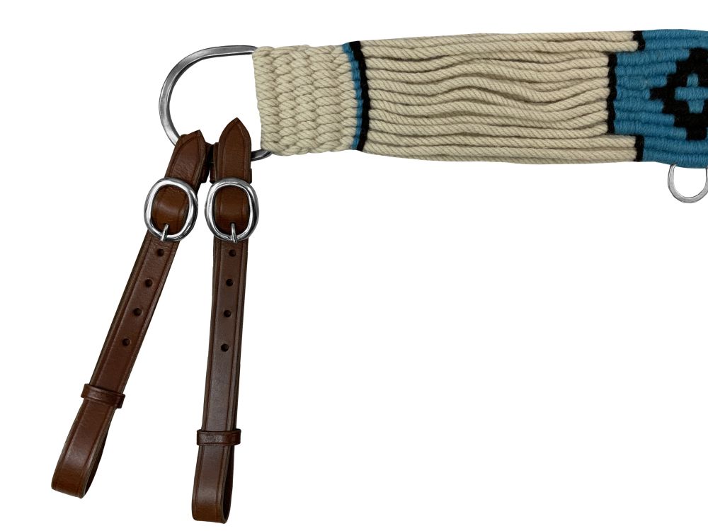 Showman Mohair Wool Multi-Strand Tripping Collar - White/Blue