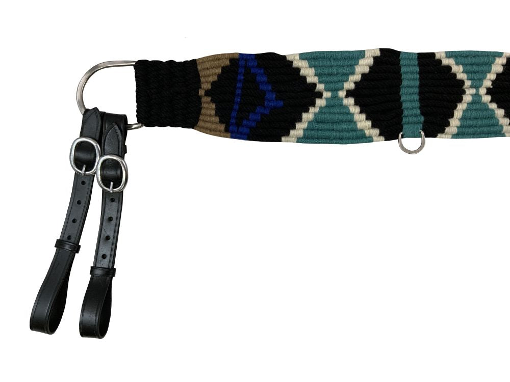 Showman Mohair Wool Multi-Strand Tripping Collar - Black/Teal/Blue