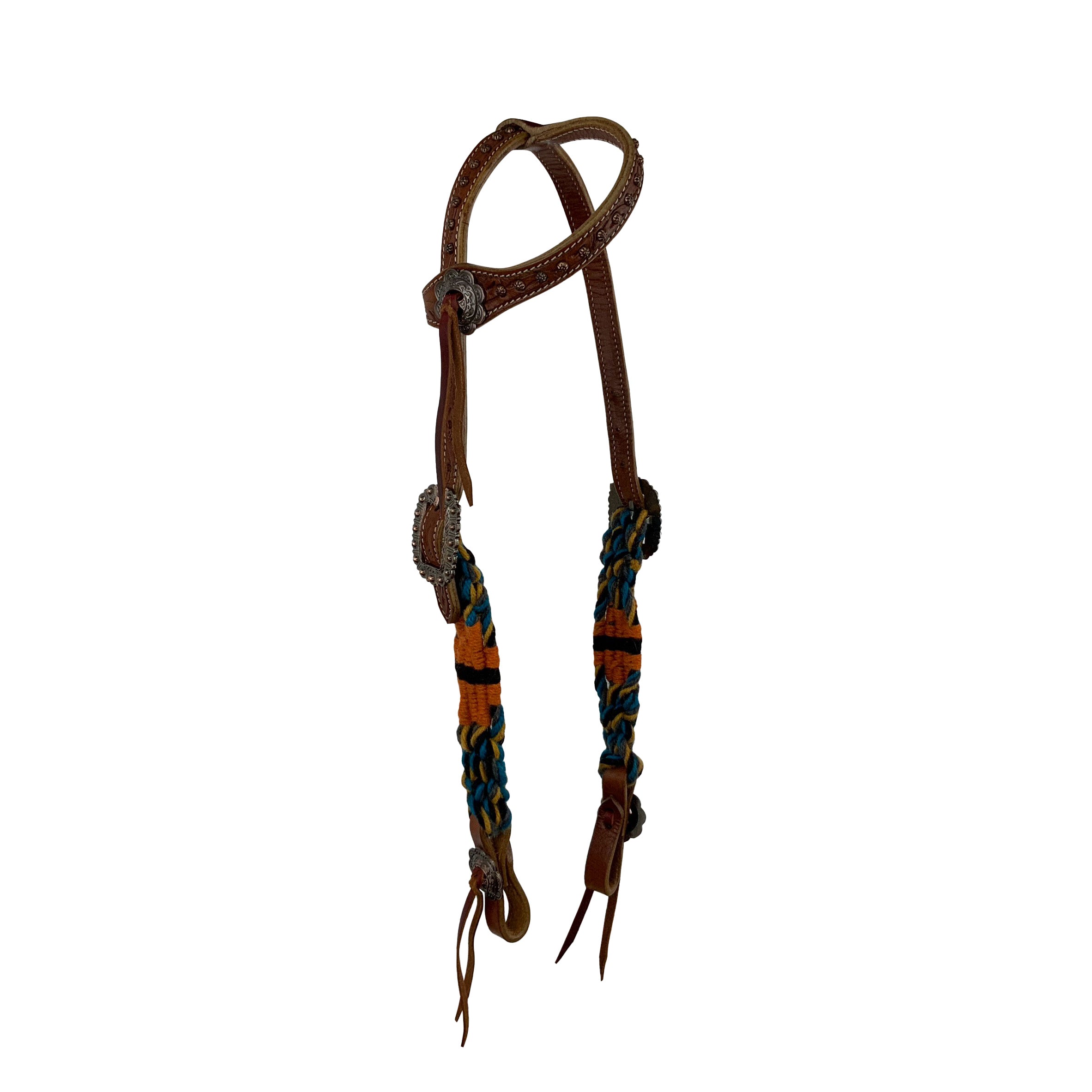 Showman Sunset Corded Mohair One Ear Headstall and Breastcollar Set