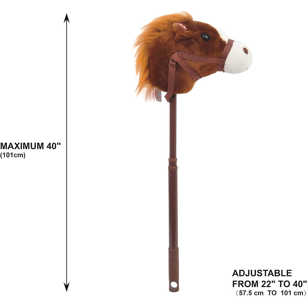 Showman Couture Adjustable Plush Stick Horse with Sound Effects