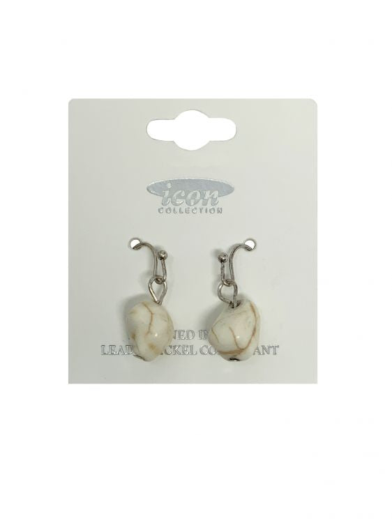 Natural Stone cross earring and necklace set