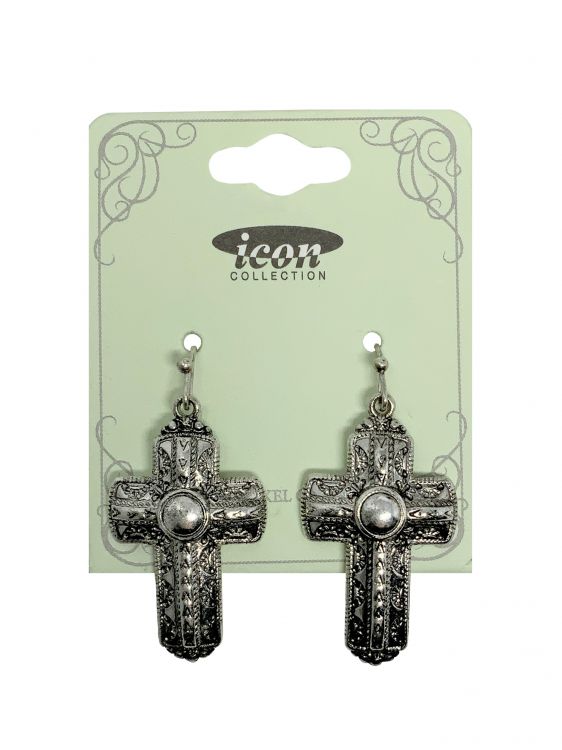 Turquoise cross earring and cross necklace set