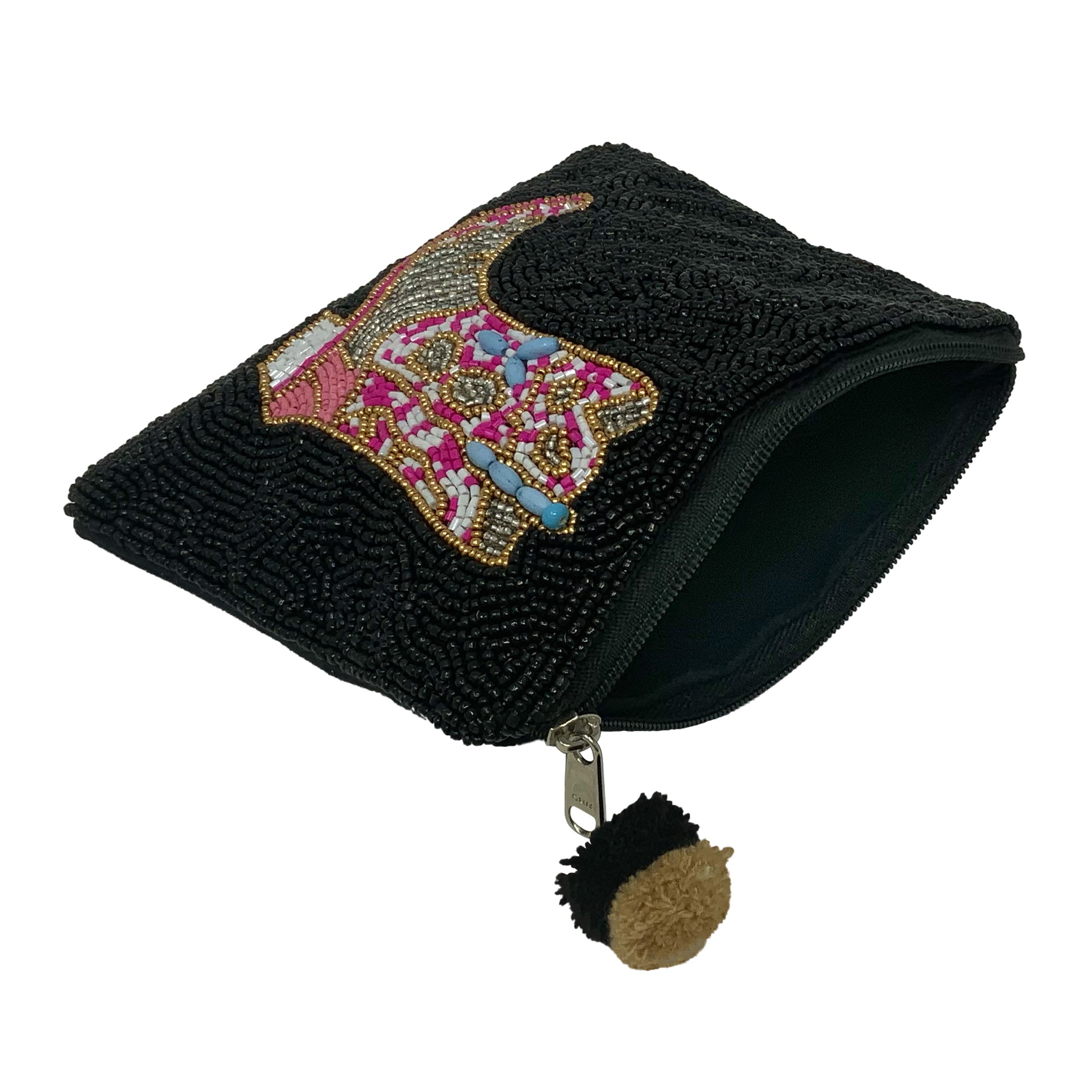 Think Pink Cowgirl Boot Beaded Coin Purse