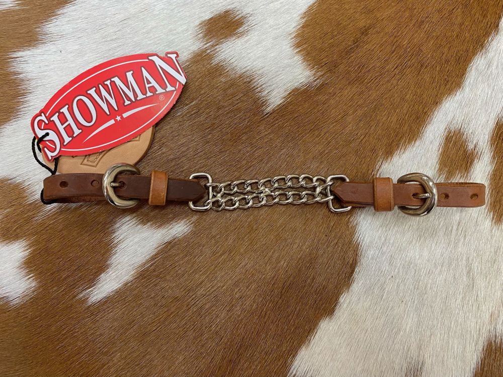 Showman Argentina Cow Leather Double Flat Link Curb Chain