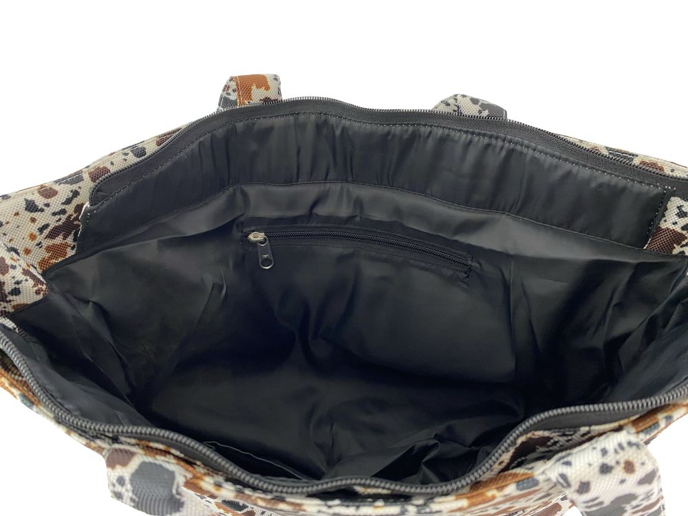 Showman Cow Print Nylon Travel Tote