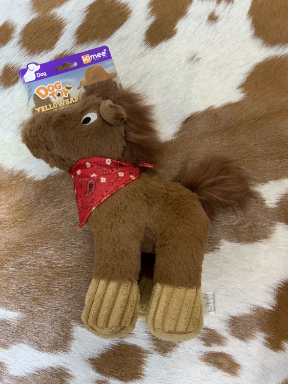 Western Plush Squeaky Dog Toy - Horse