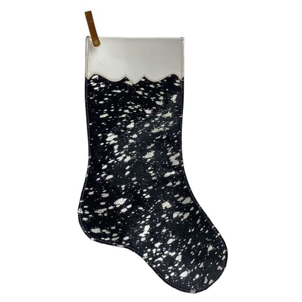 Showman Metallic Acid Wash Cowhide Leather Christmas Stocking