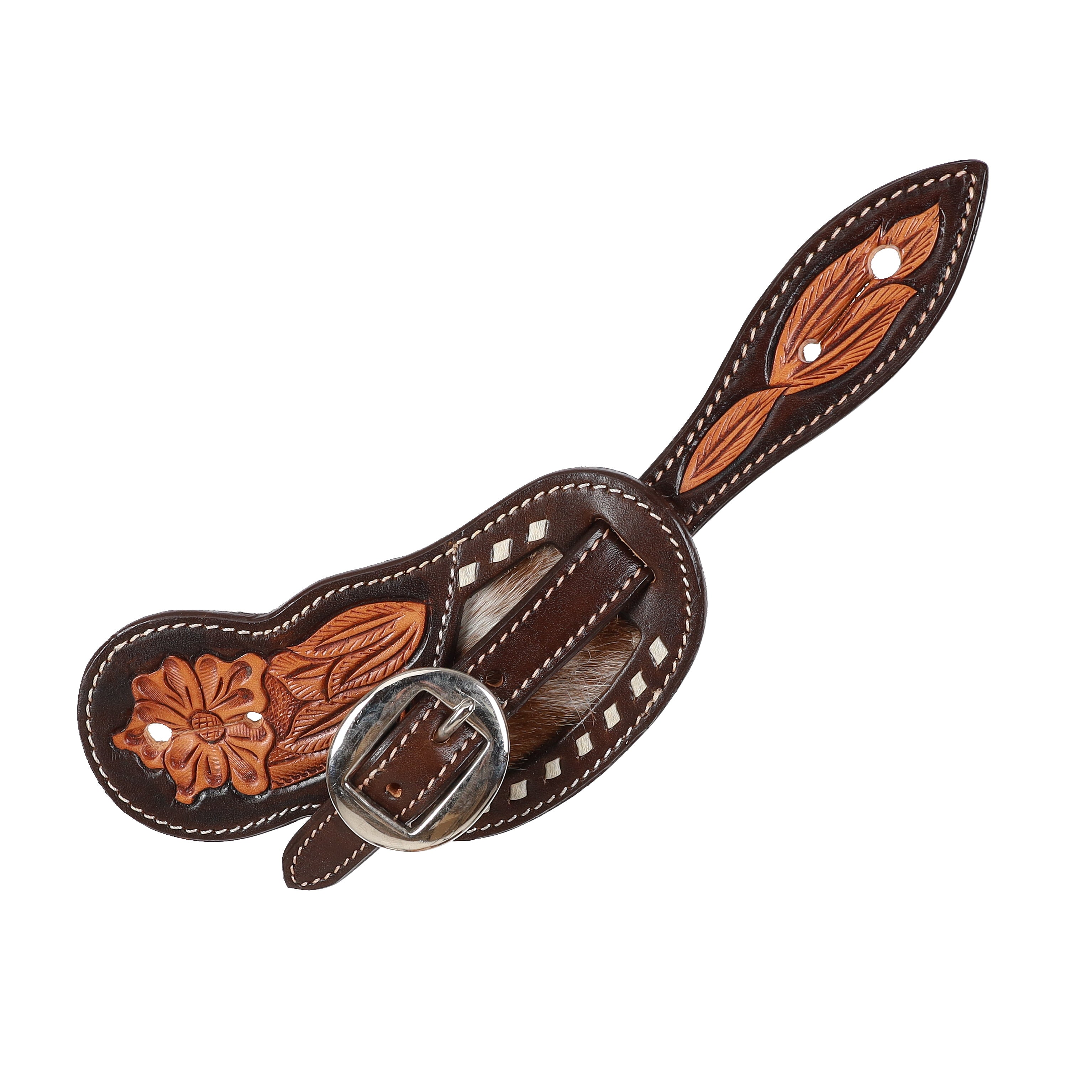 Showman Ladies Bloom Argentina Cow Leather Spur Straps