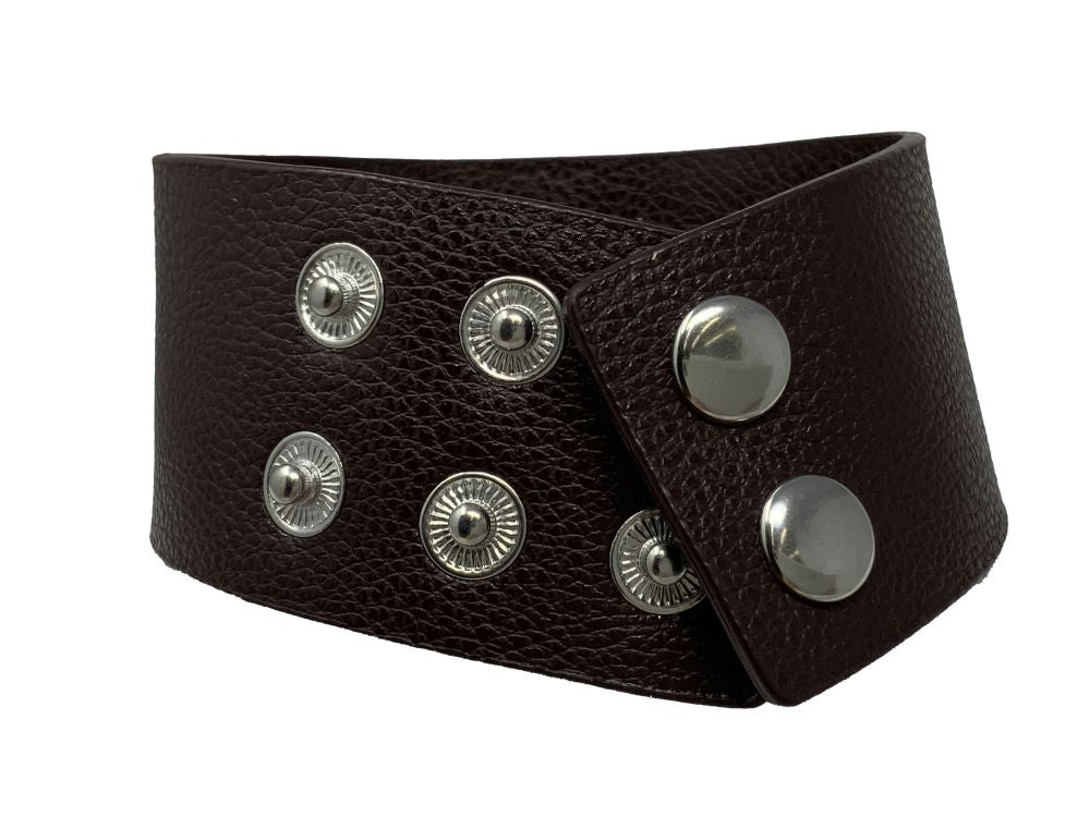 Western Leather Wrap Cuff Bracelet - Cowboy Boot Buckle