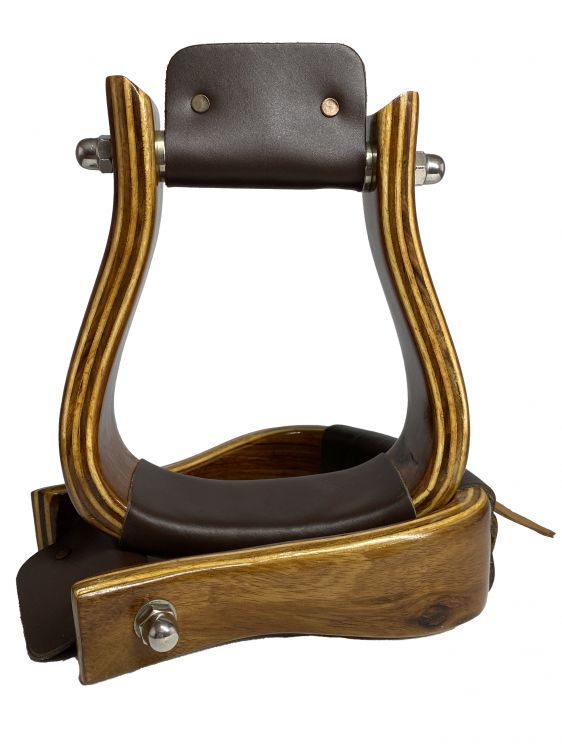 Showman Polished Mahogany wooden stirrups