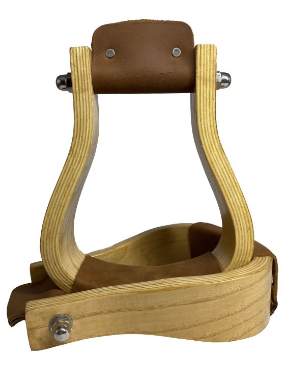 Showman Polished White Ashwood Wooden stirrups