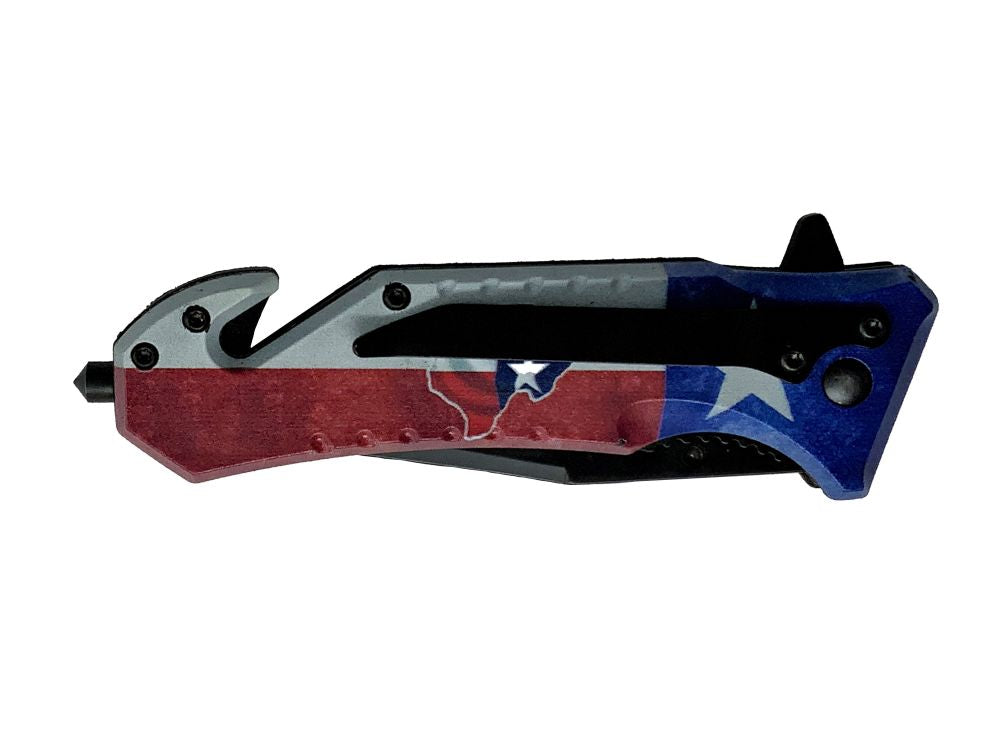 Snake Eye Tactical Rescue Style Spring Assist Knife - Texas