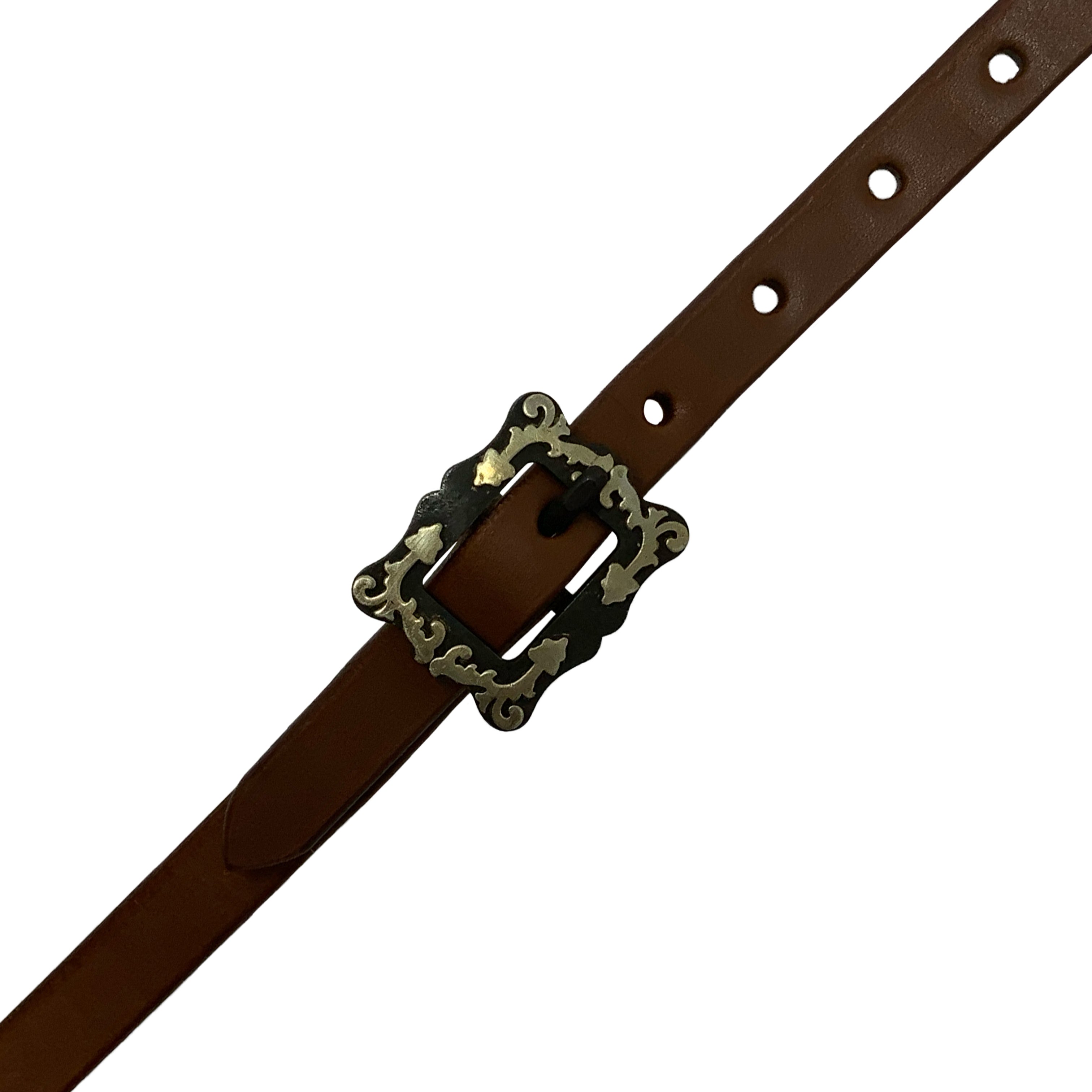Showman Oiled Harness Single Ear Headstall With Floral Antique Buckle