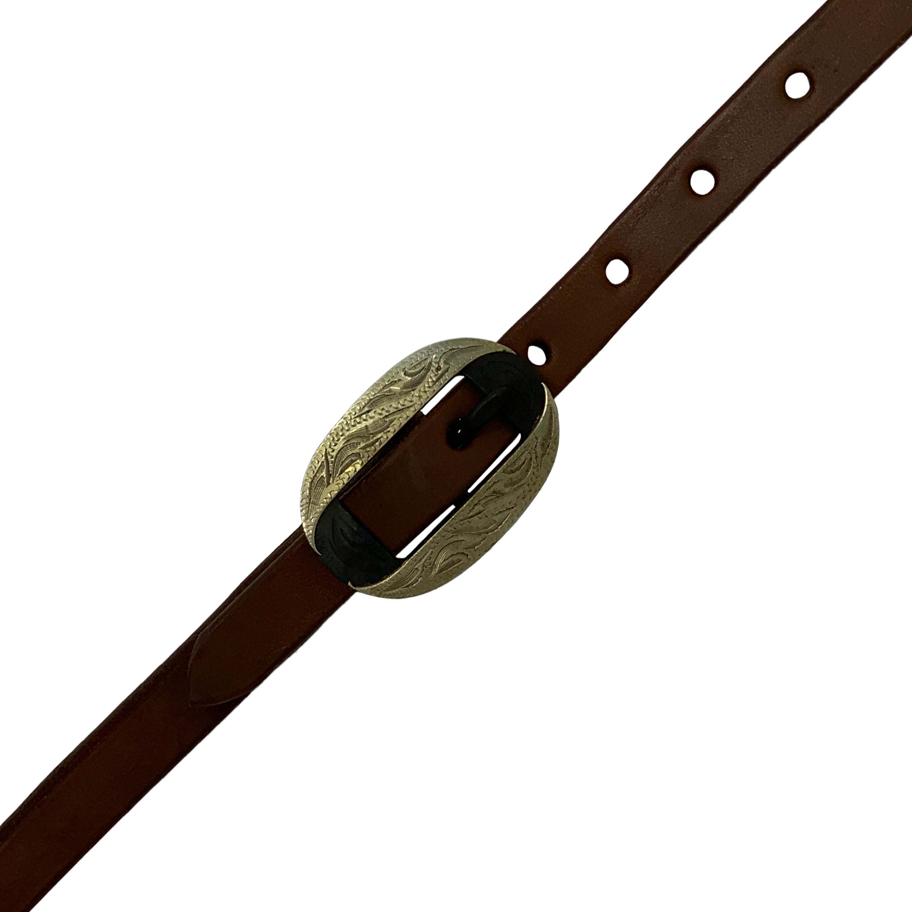 Showman Oiled Harness Single Ear Headstall With Silver Oval Buckle
