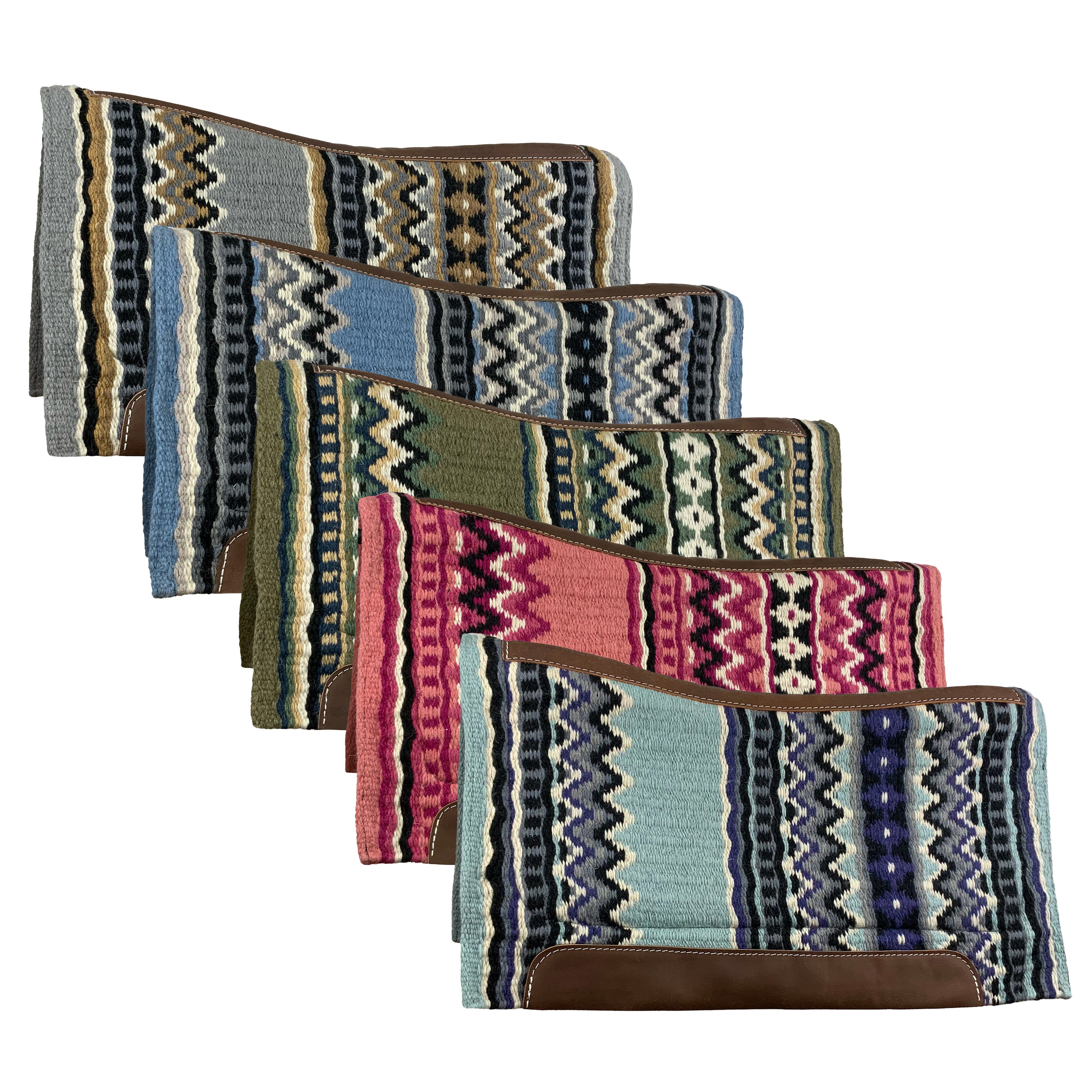Showman 36" X 34" Wool Top Contoured Memory Felt Bottom Saddle Pad – Southwest Stripe