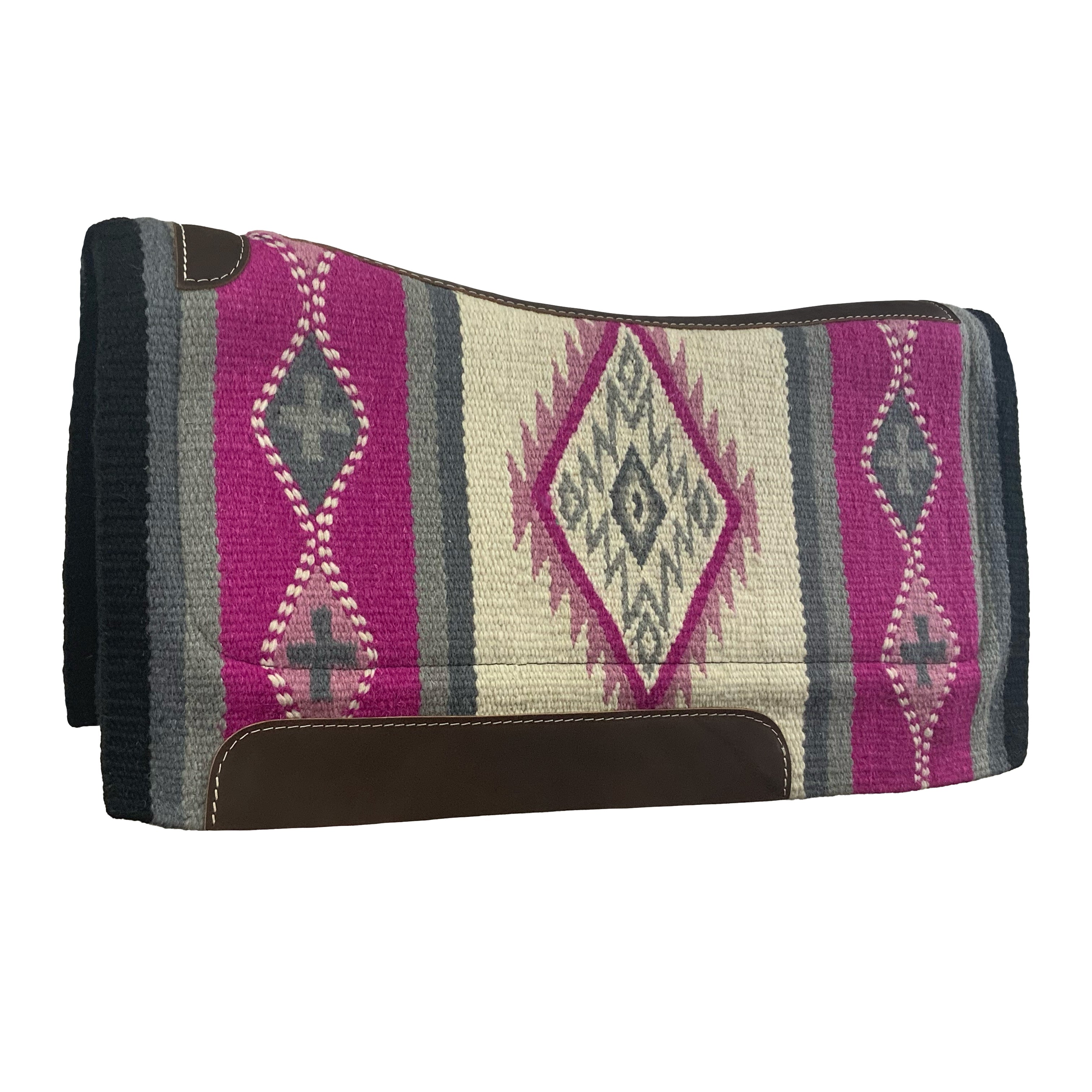Showman 36" X 34" Wool Top Contoured Memory Felt Bottom Saddle Pad – Navajo Diamond