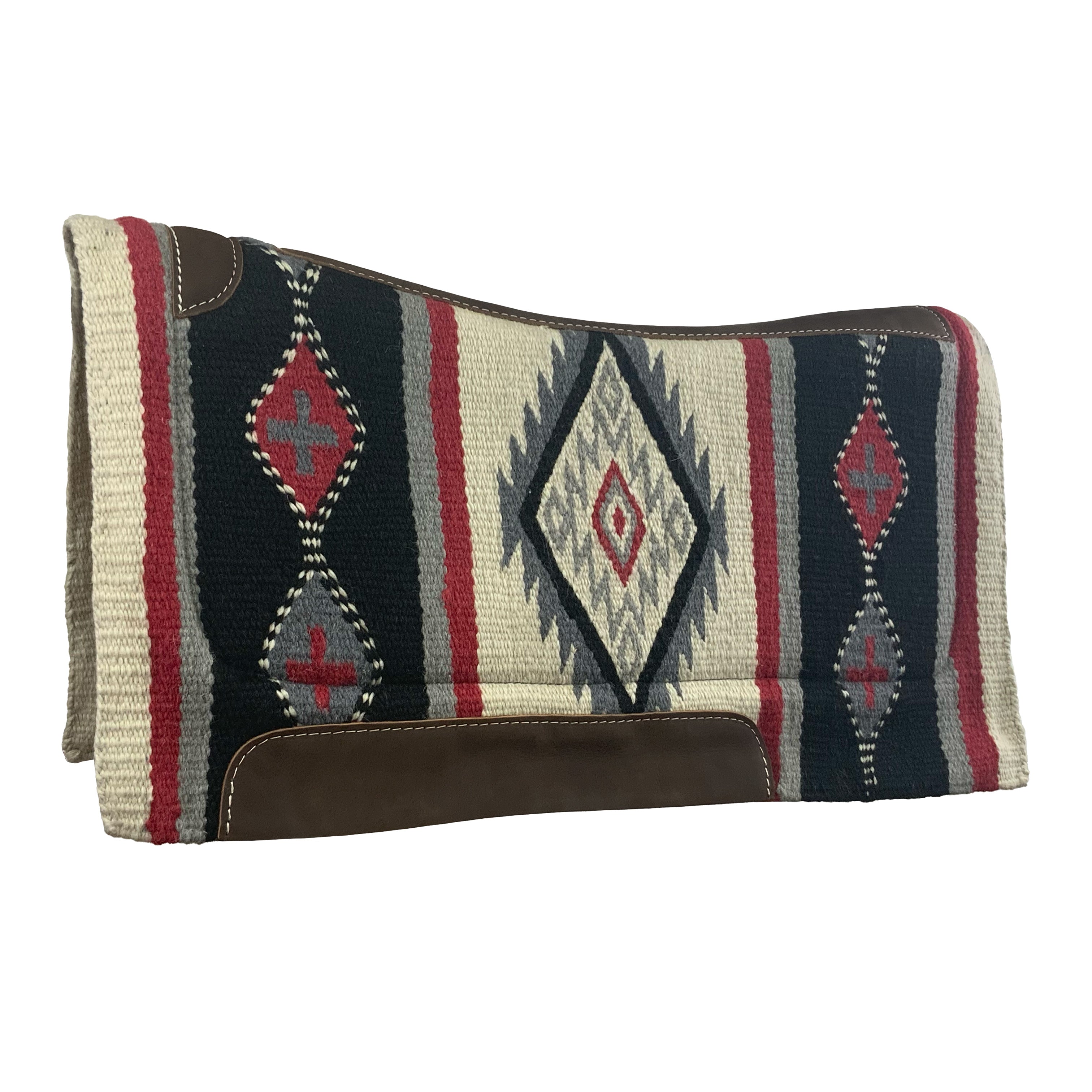 Showman 36" X 34" Wool Top Contoured Memory Felt Bottom Saddle Pad – Navajo Diamond