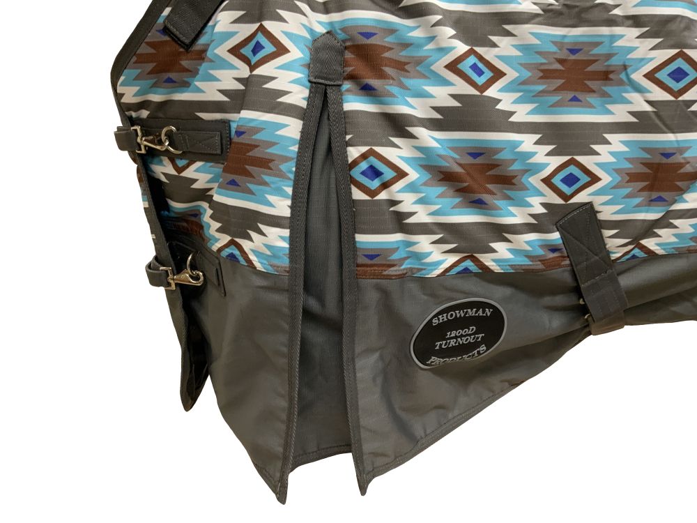 Showman Southwest Print 1200D Waterproof and Breathable Turnout Blanket - FOAL/MINI 36"-40"
