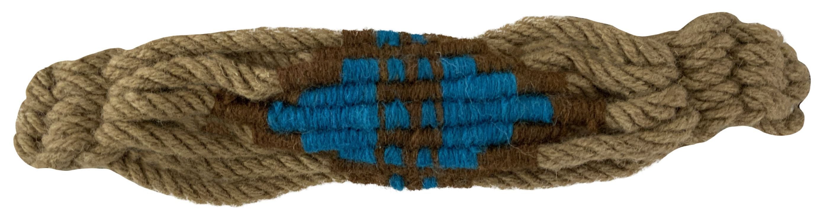 Showman Adjustable Mohair Wool Bronc Halter - Tan/Blue